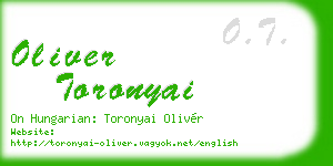 oliver toronyai business card